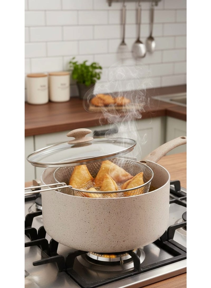 Multi-Purpose Cooking Pot Frying Pan with Strainer and Lid 24 cm - Image 4